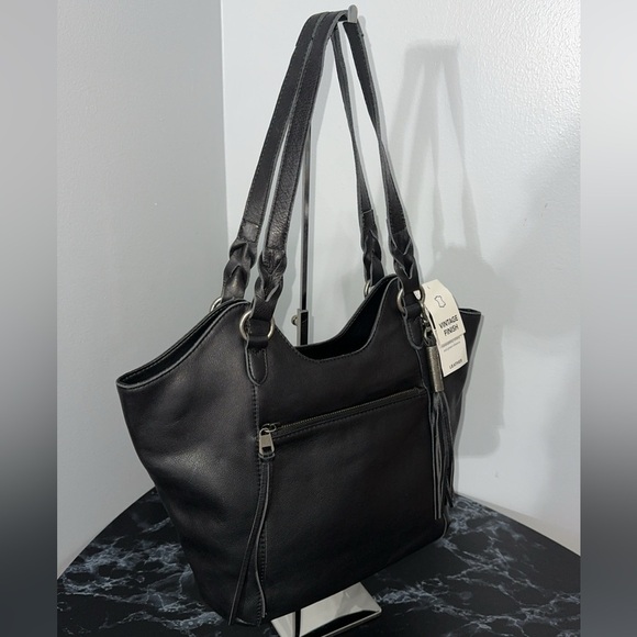 The Sak Handbag Sierra Leather Black Shopper Shoulder Bag AUTHENTIC NWT - Picture 4 of 12